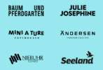 different company logos displayed on a blue background